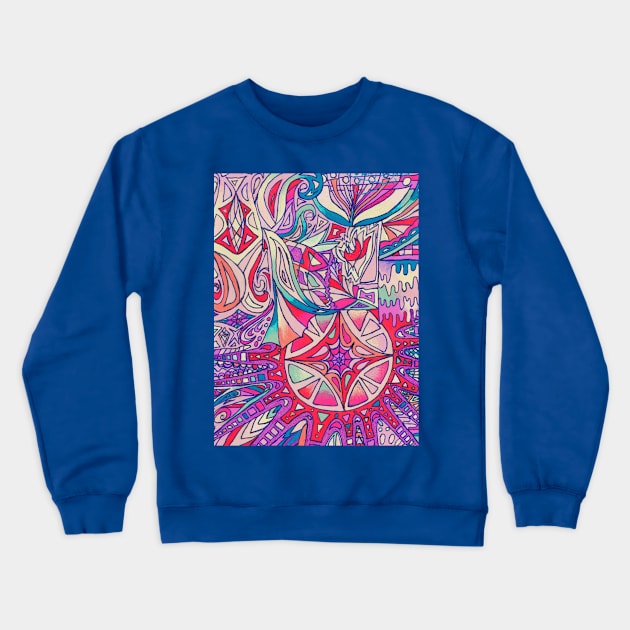 Sky Color Doodle Crewneck Sweatshirt by Missing Keys Inc